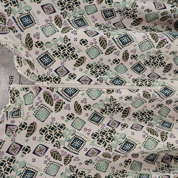 BLAIR Pullover Quarter To Half Zip With Kangaroo Front Pocket Green Print 3X - Picture 4 of 9